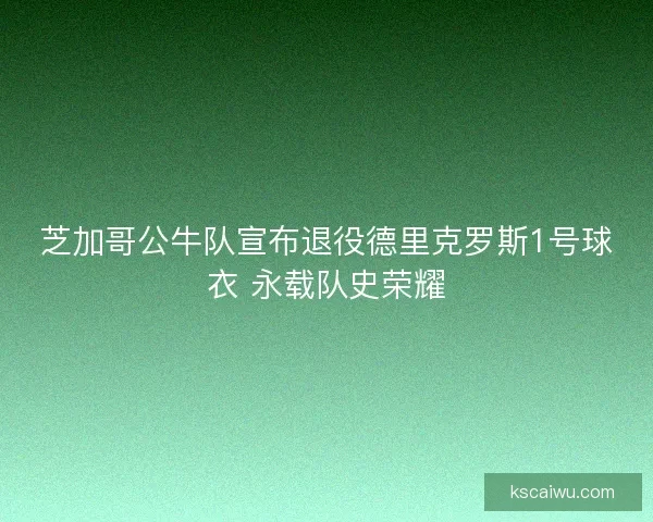 芝加哥公牛队宣布退役德里克罗斯1号球衣 永载队史荣耀 芝加哥公牛队宣布退役德里克罗斯1号球衣 永载队史荣耀