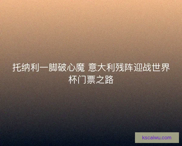 托纳利一脚破心魔 意大利残阵迎战世界杯门票之路 托纳利一脚破心魔 意大利残阵迎战世界杯门票之路